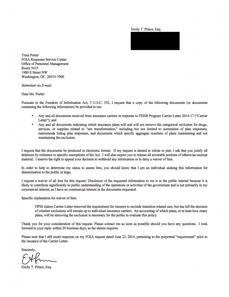 2014 07 29 - OPM FOIA Request for Plan Response to CL 2014-17